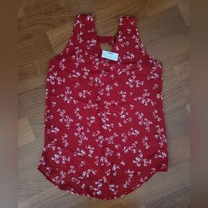 Maurices Brand New Floral Red Sleeveless Top